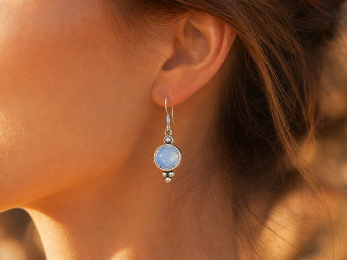 Moonlit Opal Drop Earrings