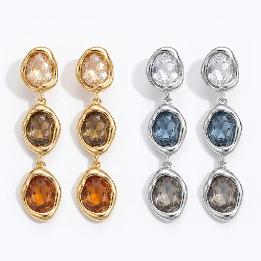 Cascade Crystal Drop Earrings