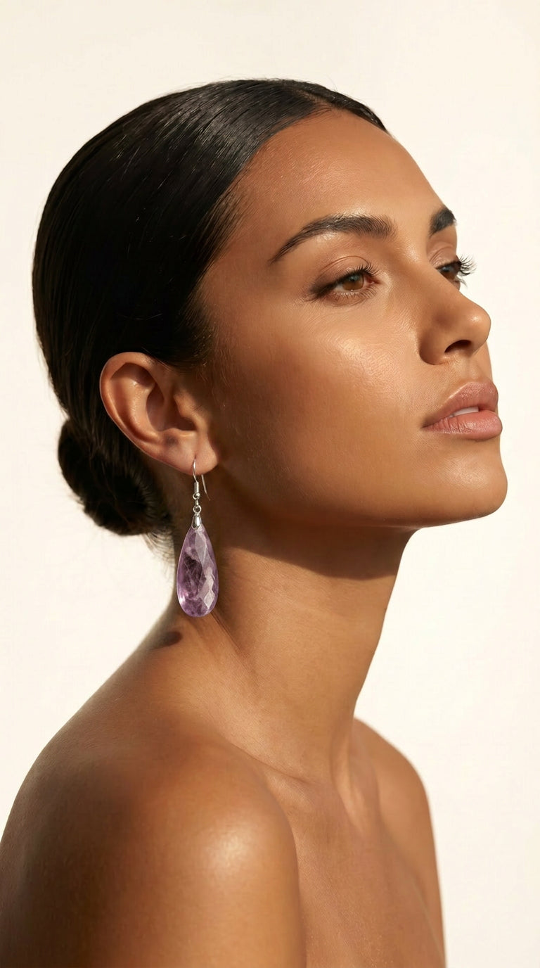 Gemstone Teardrop Earrings