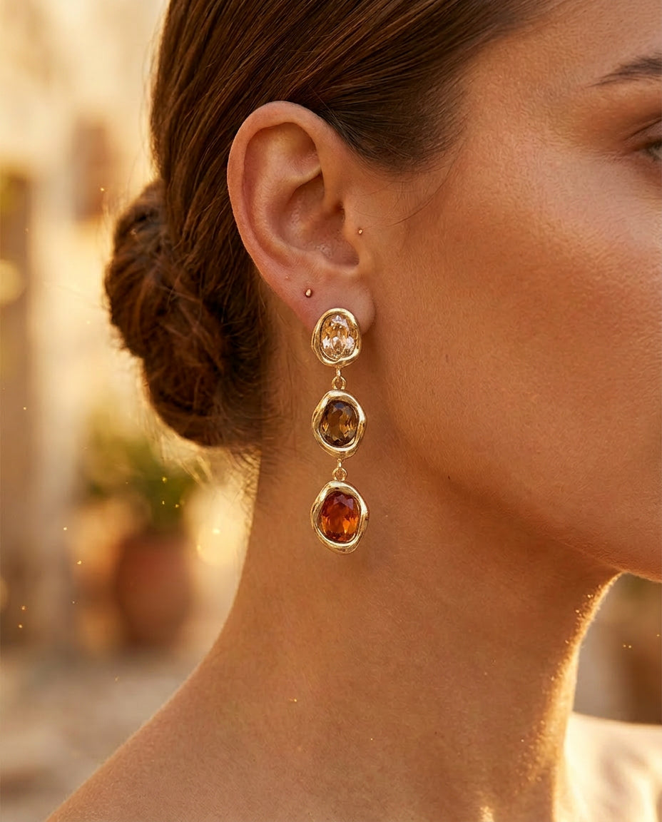 Cascade Crystal Drop Earrings
