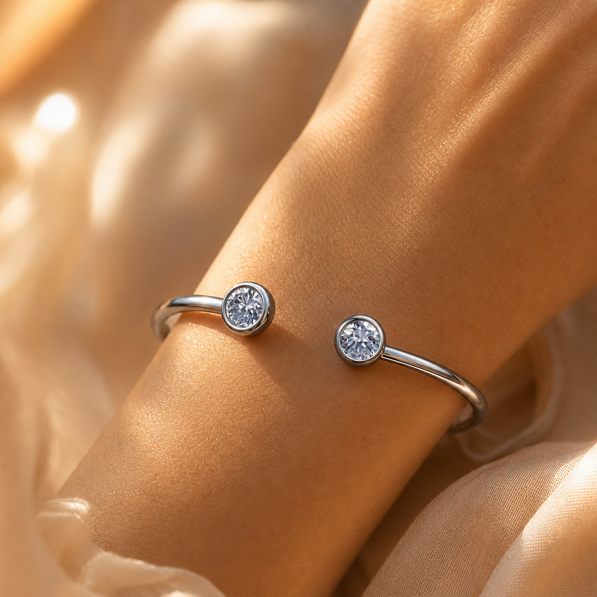 Duo Stone Crystal Cuff