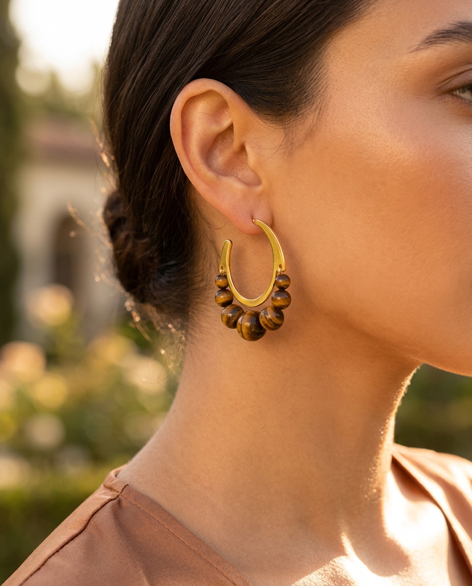 Tide tigress hoop earrings