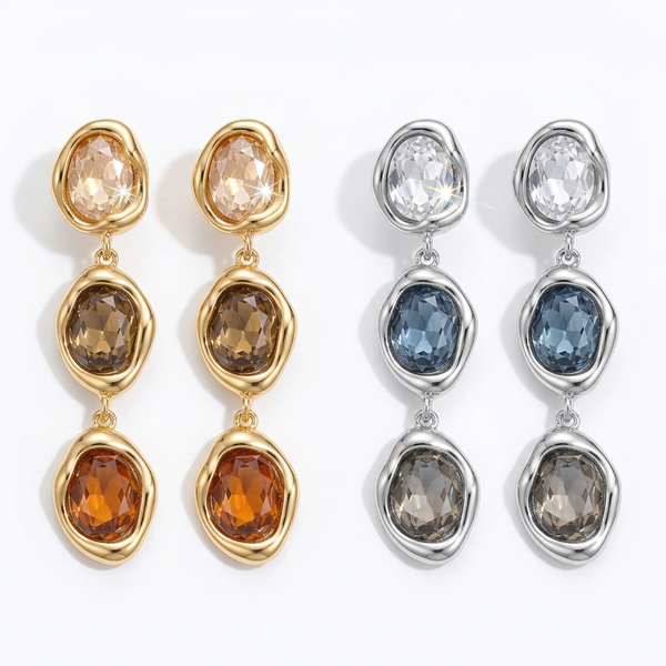 Cascade Crystal Drop Earrings