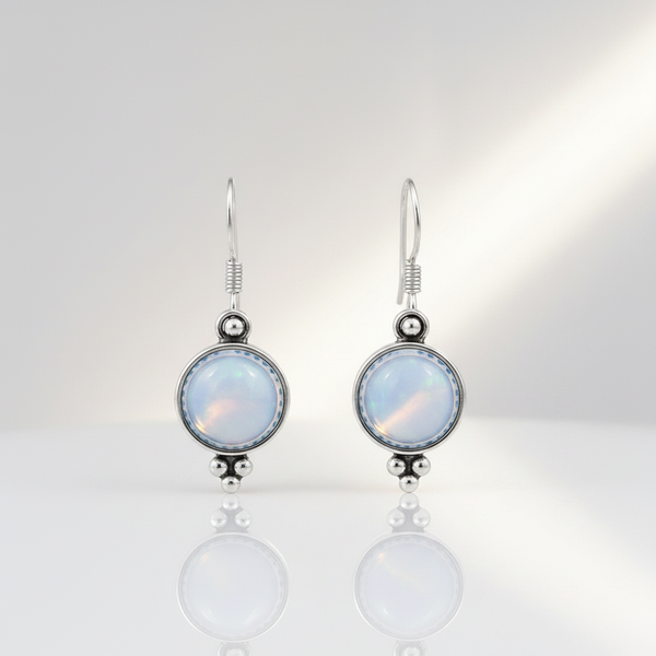 Moonlit Opal Drop Earrings studio shot
