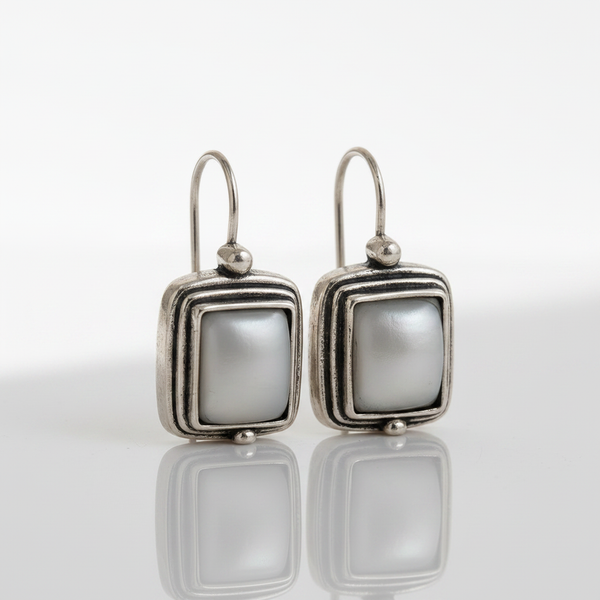 Mother Pearl Heirloom Earrings studio shot