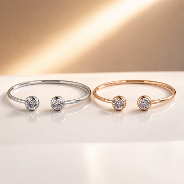 Duo Stone Crystal Cuff