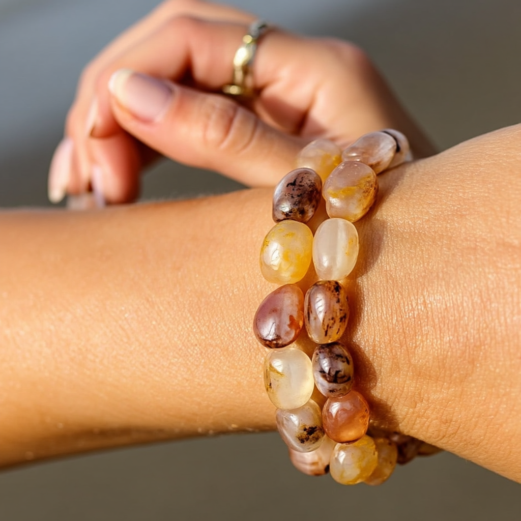 Natural Rolling Gemstone Bracelet