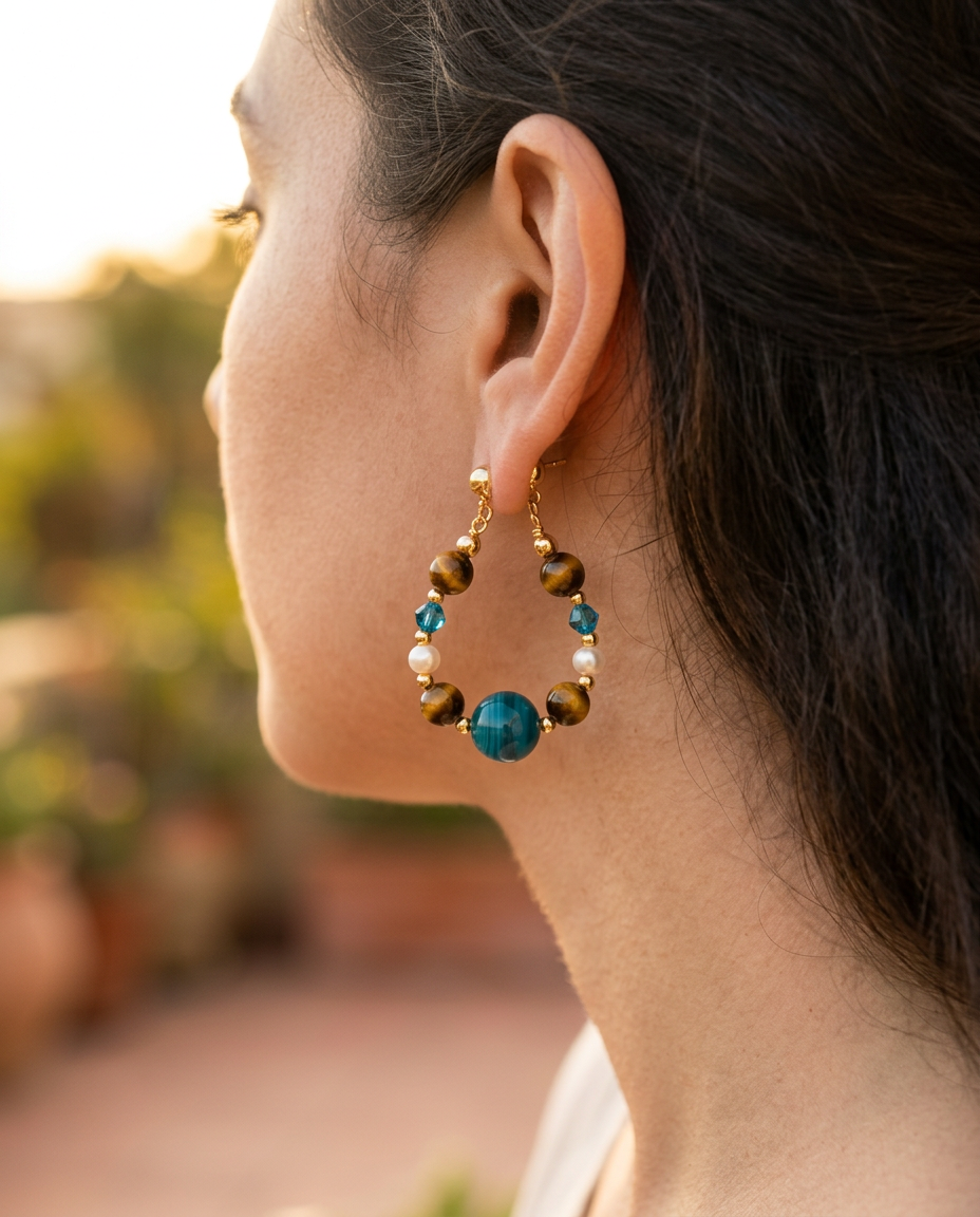 Tide tigress hoop earrings