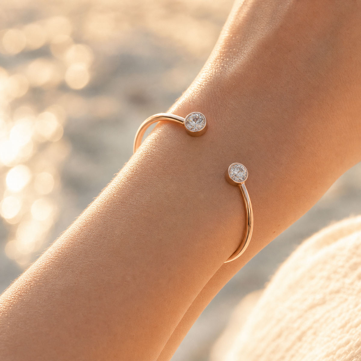 Duo Stone Crystal Cuff